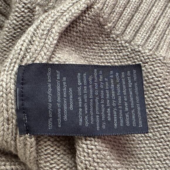 TOMMY HILFIGER Y2K Men’s Cable Knit Button Cardigan Sweater Gray XL Crest Logo - Picture 8 of 9